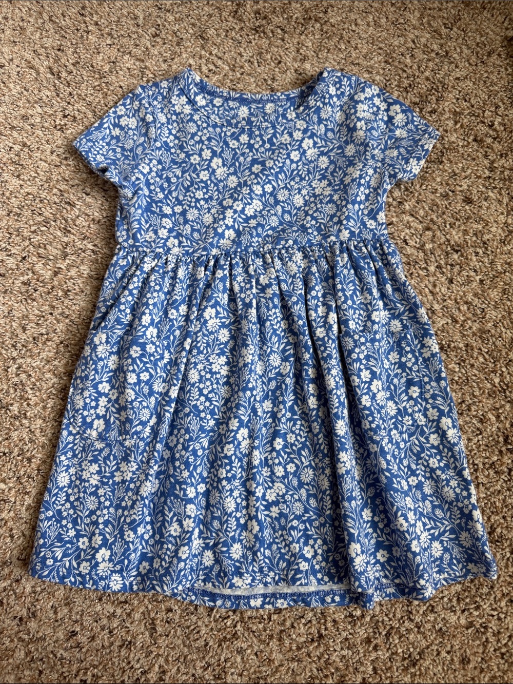 WONDER NATION TODDLER GIRL SHORT SLEEVE FLORAL COTTON DRESS